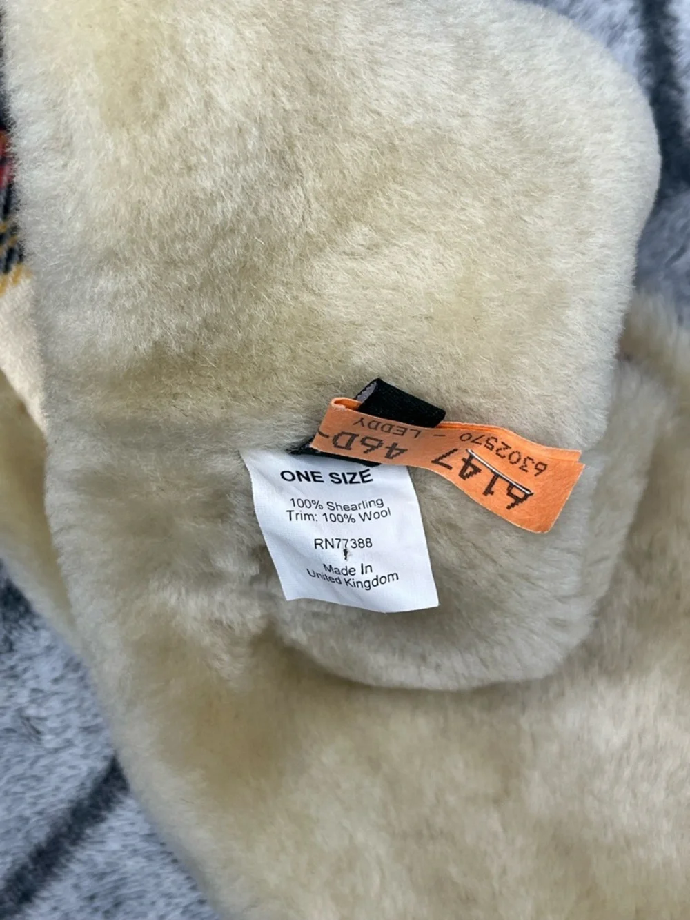 J Crew Cream Plaid Shearling Wool Fur Trim Scarf